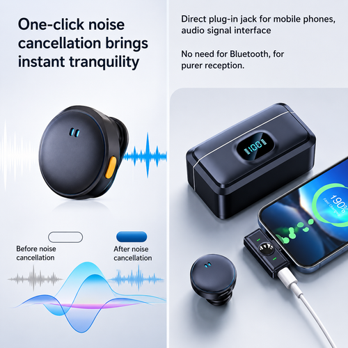 2-in-1 Wireless Microphone with Advanced Noise Cancellation