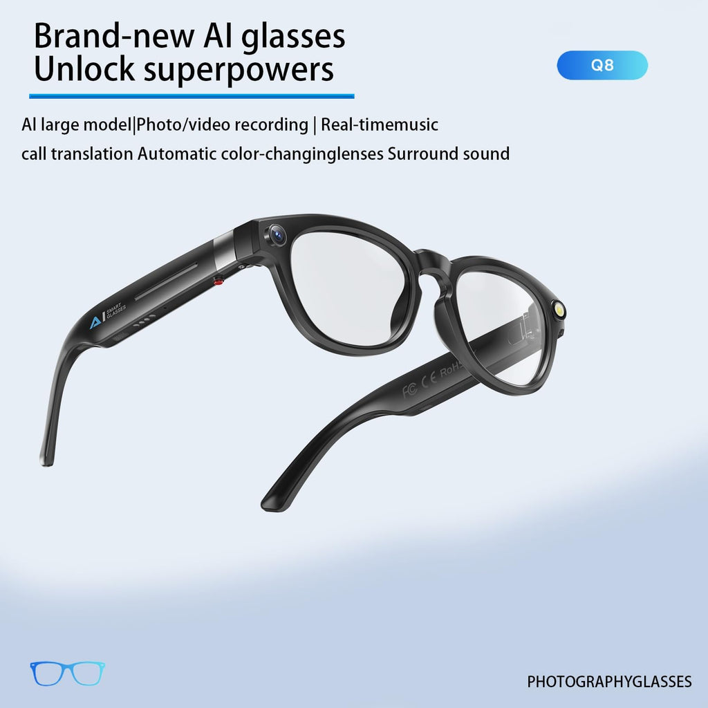 Q8 AI Smart Glasses – Capture, Translate & Stay Connected